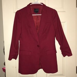 THE LIMITED Dark Red Scrunch Sleeve Blazer